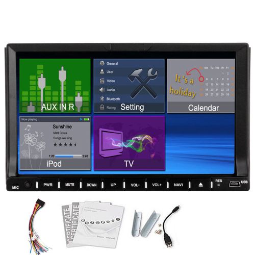 Car stereo 2din indash head unit 7&#034; hd touch screen dvd bluetooth fm/am receiver