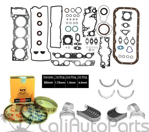 91-97 toyota previa 2.4l dohc 2tzfe 2tzfze engine full set rings engine bearings
