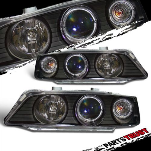 Honda 94-97 accord 1pc black blue halo ring projector headlights pair new