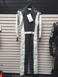 New impact racer driving suit small black/gray sfi 3.2a/5 made in the usa