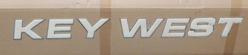 New 40-1/2&#034; key west boat decal &#034;key west&#034; in white letters w/silver trim