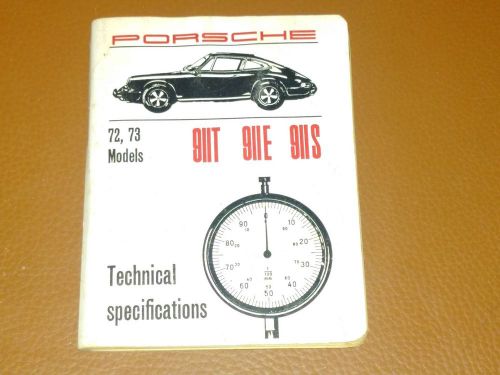 1972 1973 porsche 911 t e s rs technical specifications manual service owners