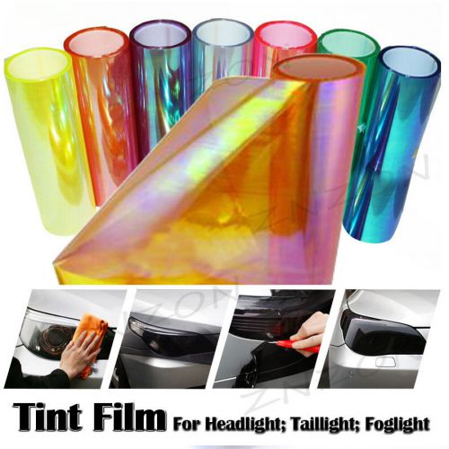 12&#034;x119&#034; neo chameleon orange car headlight taillight fog light tint vinyl film