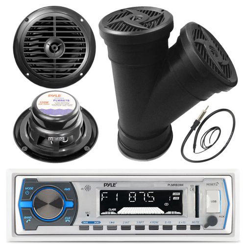 8&#034; wake board led boat speakers, 6.5&#034; speakers, antenna ,bluetooth usb radio,