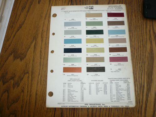 1975 cadillac ditzler ppg color chip paint sample - deville eldorado fleetwood