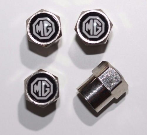 Mg black tire valve stem caps cover wheel aluminum set of 4