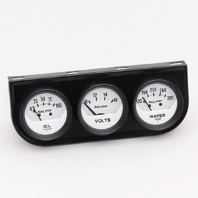 Autometer gauge kit auto gage console 2 1/16" water temp voltmeter oil psi kit