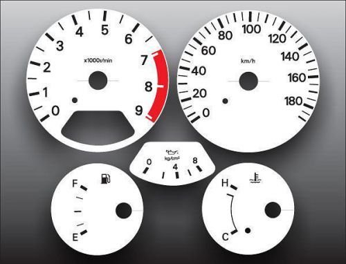 White face gauge kit fits 1992-1996 nissan 300zx non-turbo 180 kmh metric kph