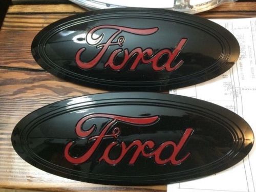 2015 oem-f-150"black &amp; red"grille &amp; tailgate emblem set,custom paint,9.5"