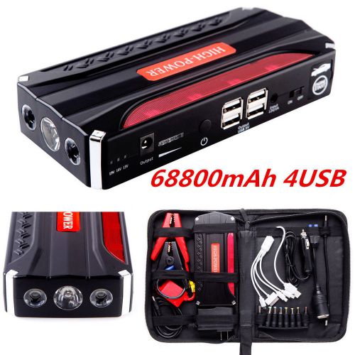 68800mah portable car jump starter pack booster battery charger 4 usb power bank