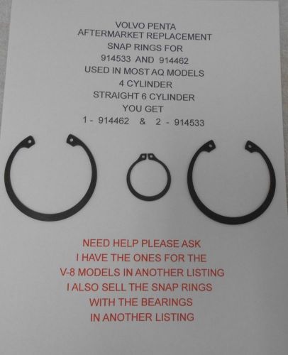 A set of volvo  snap rings 914462 &amp; 914533  for the bell housing