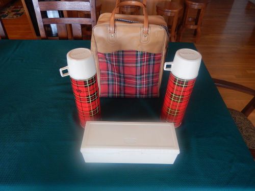 Vintage chevy, ford, gm , all, nos 1950&#039; 60&#039;s automotive picnic kit (thermos)