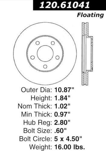 Disc brake rotor-high performance drilled and slotted fits 94-04 ford mustang