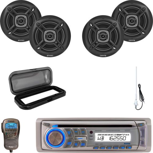 Am400w usb cd marine aux radio, antenna, cover, 6.5" speakers, bluetooth handset