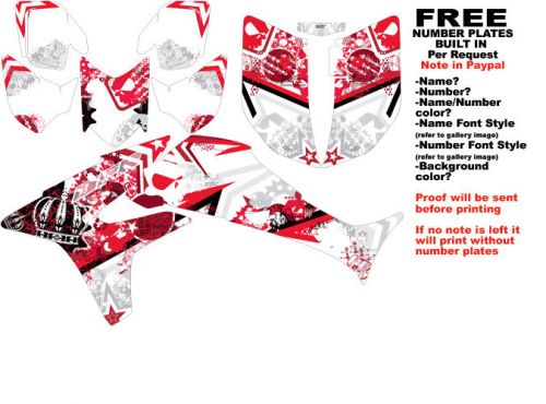 Dfr subculture graphic kit white/red sides/fenders 06-07 honda trx450r trx450