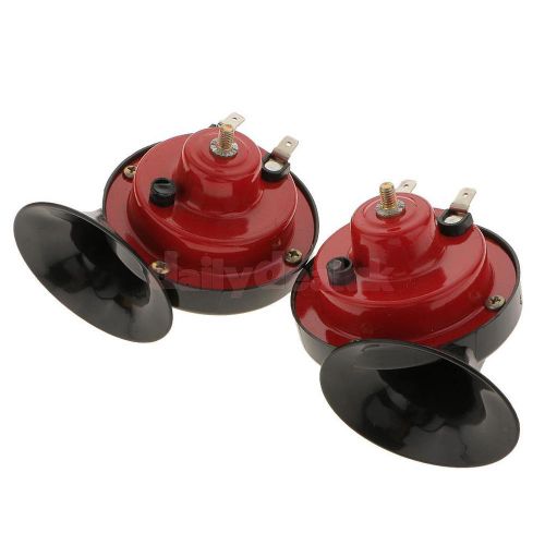 Pair loud 110db car auto truck electric vehicle boat motor snail horn 12v