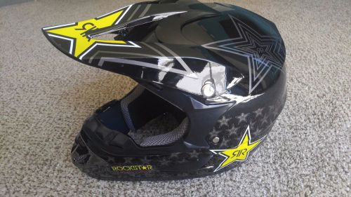 Rockstar energy professional motocross helmet - black  size jr xl