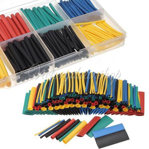 280pcs 1.77" 2:1 heat shrink tubing tube kit sleeving wrap 5 color 8 size &amp; box