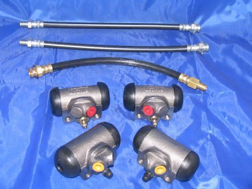 4 wheel cylinders &amp; hoses 50 51 52 53 54 55 buick - new