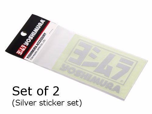 Yoshimura sticker silver 85x56mm motorcycle motorbike decals set 2 new f/s
