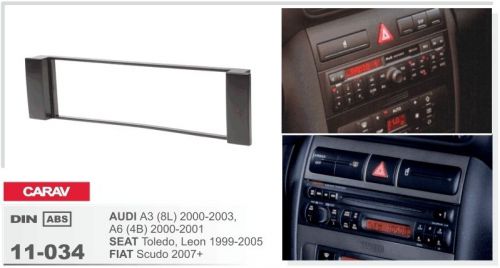 Carav 11-034 1-din car radio dash kit panel audi a3, a6 / seat toledo, leon