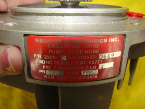 Meggitt airdynamics inc aerospace pump / lube nose nsn 4320 01 462 3669