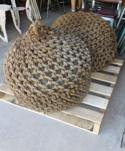 2 large rare vintage rope bumper boat docking bumper nautical decor