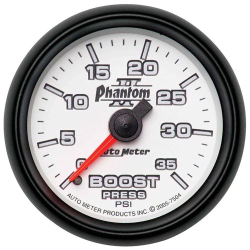 Auto meter 7504 boost gauge 2-1/16&#034; white face phantom ii serie