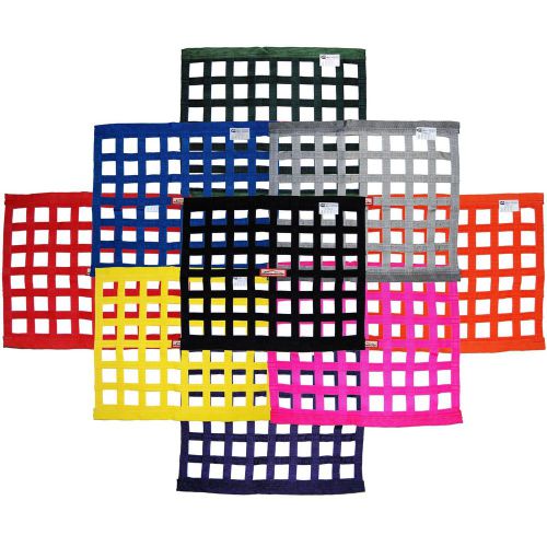 Racerdirect.net sfi 27.1 rectangle ribbon safety window net 24&#034; x 18&#034; any color