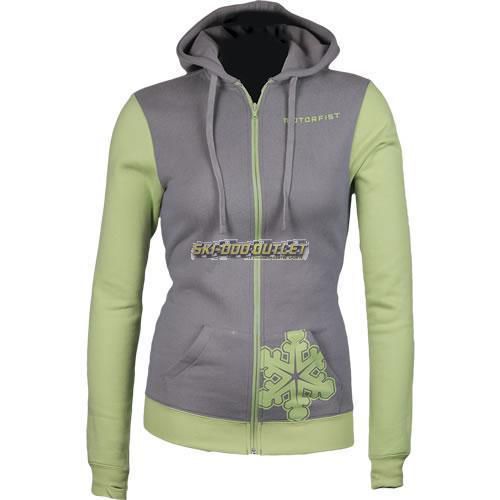 Motorfist powder zip hoodie -lime/gray