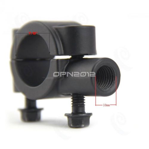 2x black motorcycle motorbike 7/8&#034; 1&#034; handlebar mirror mount holder base socket