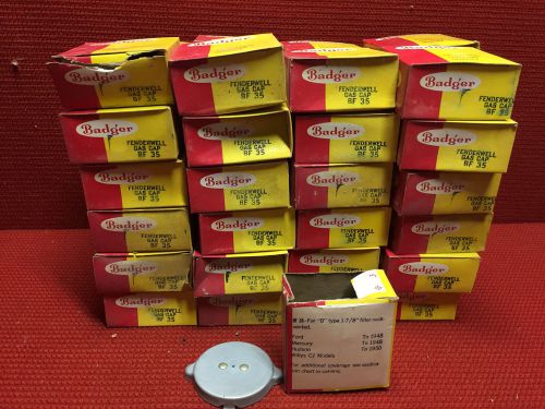 Lot of 24 vintage badger bf35 fenderwell gas caps for ford / mercury / hudson /