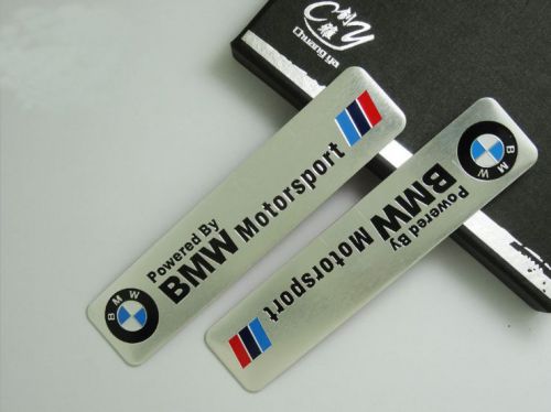 2pcs powered by bmw motorsport metal badge emblem fit for bmw m series