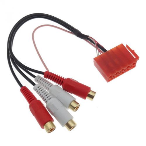 Iso 10-pin radio 4rca aux audio extension cable adapter for volkswagen blaupunkt