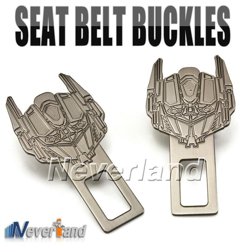 Metal transformers optimus car safety seat belt socket buckles clasp stop alarm
