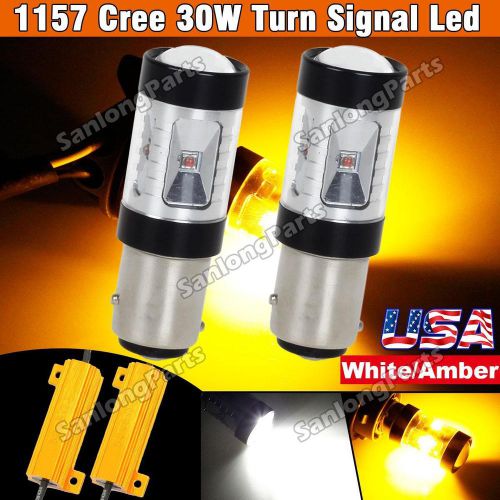 Two cree 60w front turn signal light 1157 1034 3496 led + 5ohm resistor for audi