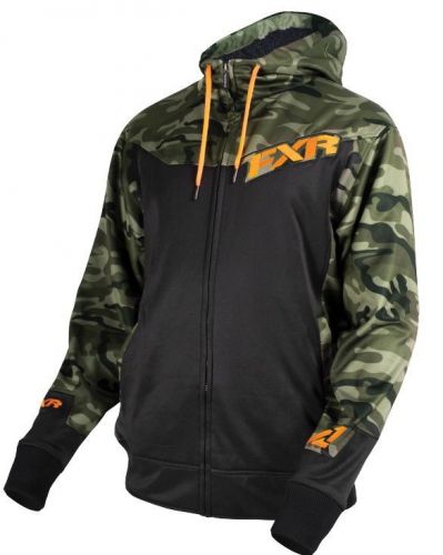 Fxr terrain sherpa tech mens zip up hoody army urban camo/black/orange