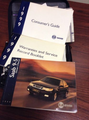 99 1999 saab 9-5 95 complete owners owner&#039;s manual set with case