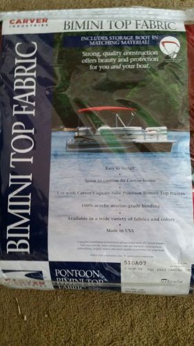 8&#039; pontoon bimini top canvas with boot (red)