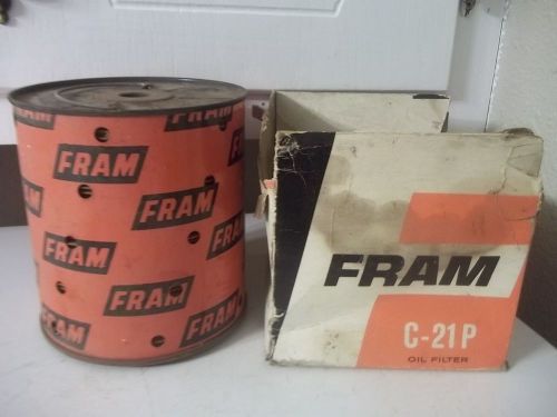 Vintage fram oil filter model c-21p with partial box estate find