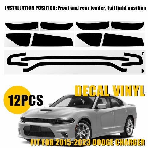 12X Smoked Tail Light Fender Vinyl Tint Film Overlay For 2015-2023 Dodge Charger, US $29.99, image 6