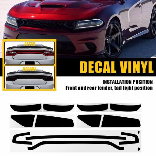 12X Smoked Tail Light Fender Vinyl Tint Film Overlay For 2015-2023 Dodge Charger, US $29.99, image 7