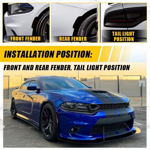 12X Smoked Tail Light Fender Vinyl Tint Film Overlay For 2015-2023 Dodge Charger, US $29.99, image 8