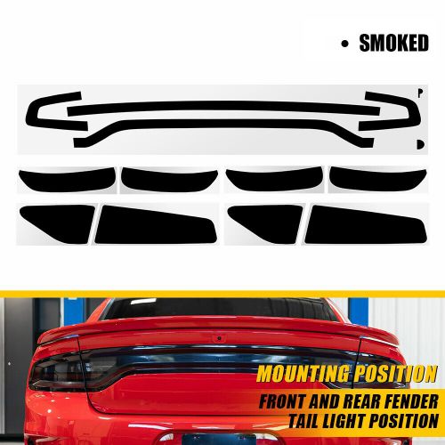 12X Smoked Tail Light Fender Vinyl Tint Film Overlay For 2015-2023 Dodge Charger, US $29.99, image 12