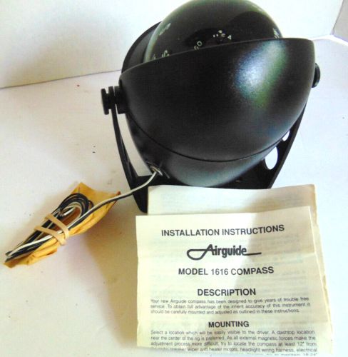 Vintage Airguide Model 1616 Marine Compass & Instructions Boat RV Black Nice, US $29.00, image 3