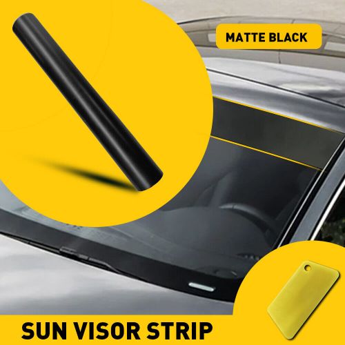 Brand New Universal Windshield Banner Matte Black Vinyl Decal Sun Strip, US $10.99, image 6