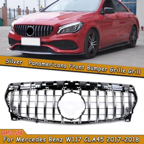 Silver GT R Style Grille for CLA W117 CLA200 CLA250 CLA45 2017-2018 Glossy, US $151.56, image 6