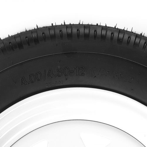 Two 4.80x12 Trailer Tires & Rims LRB 4 Lug Hole Bolt White Spoke LEADZM 4.80 12, US $111.37, image 9