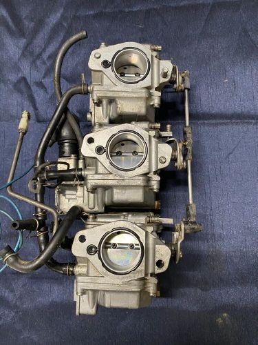 YAMAHA 50HP 50 HP 62X-00 2 STROKE CARBURETORS CARBS ASSEMBLY ALL 3, US $389.99, image 11