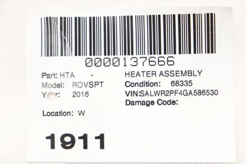 2016 RANGE ROVER SPORT Heater Assembly Gpla19b555ad Lr112144 Lr072122, US $3,900.00, image 9